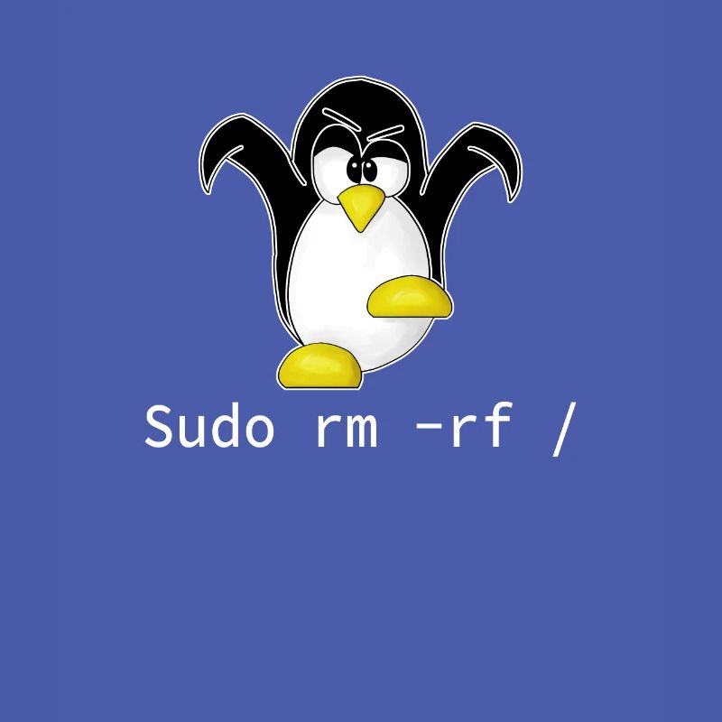 Tux Linux Penguin Sudo Rm Rf | Computer Geek Hack