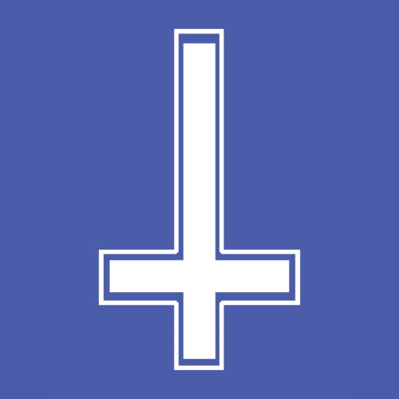 Upside down angular white cross