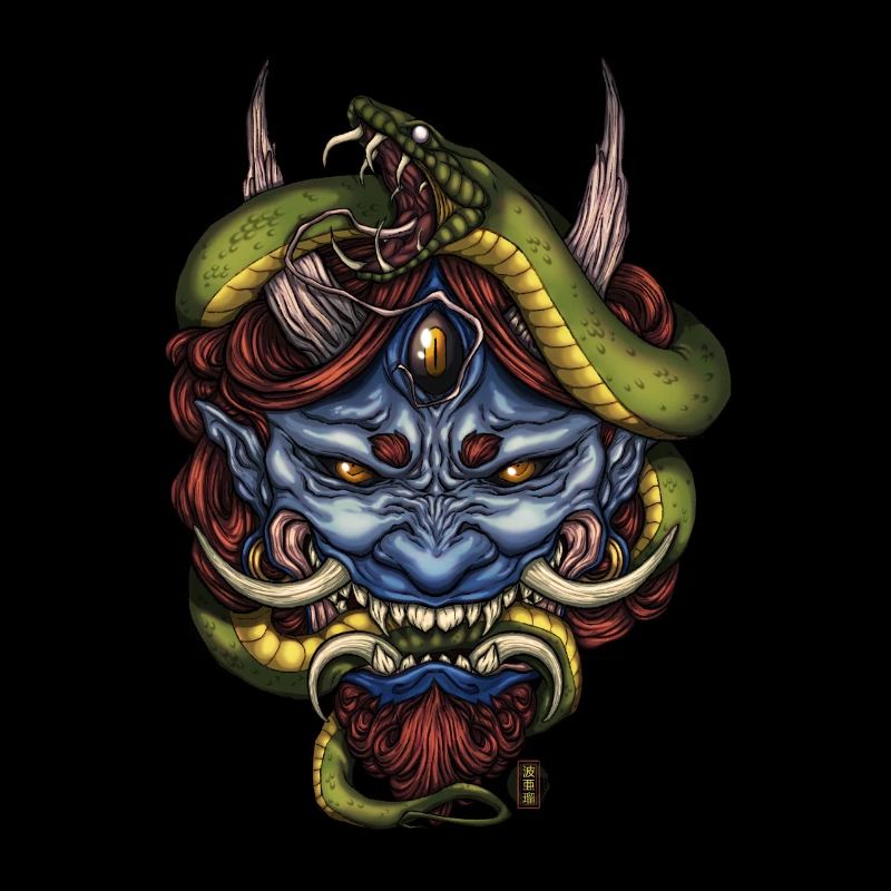 Schlangenblauer Oni-Dämon