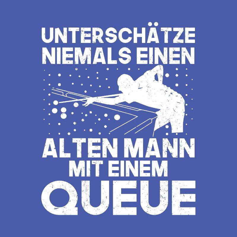 Billard alter Mann Queue