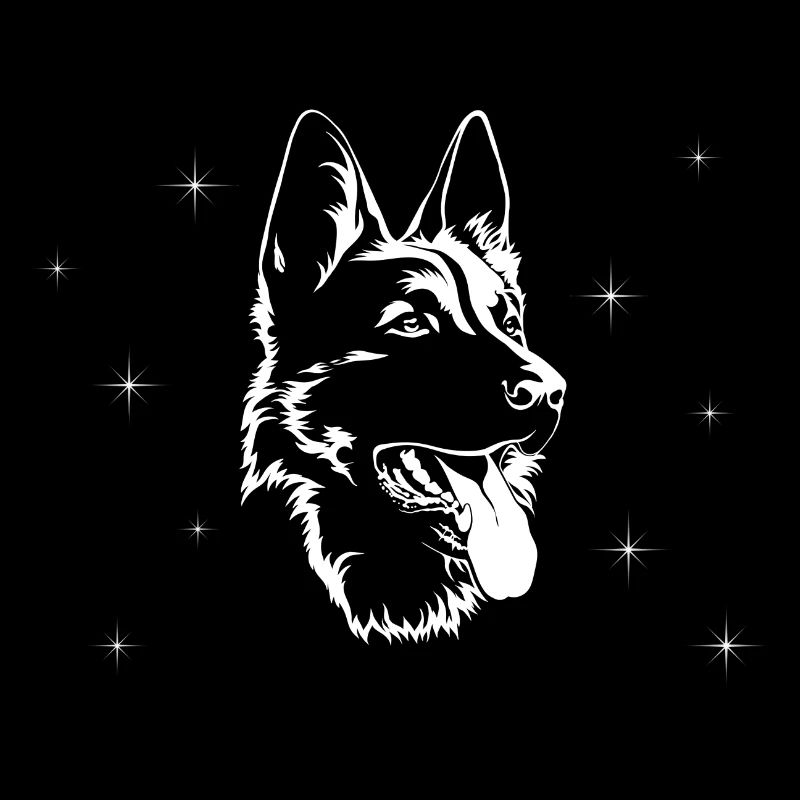 Deutscher Schäferhund mit Sternen
