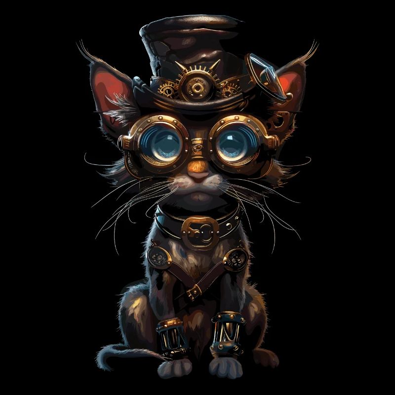 Chat steampunk