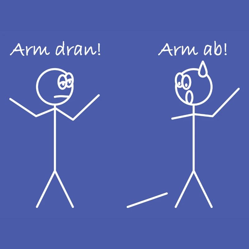 lustige Strichmännchen Arm dran, arm ab Geschenk