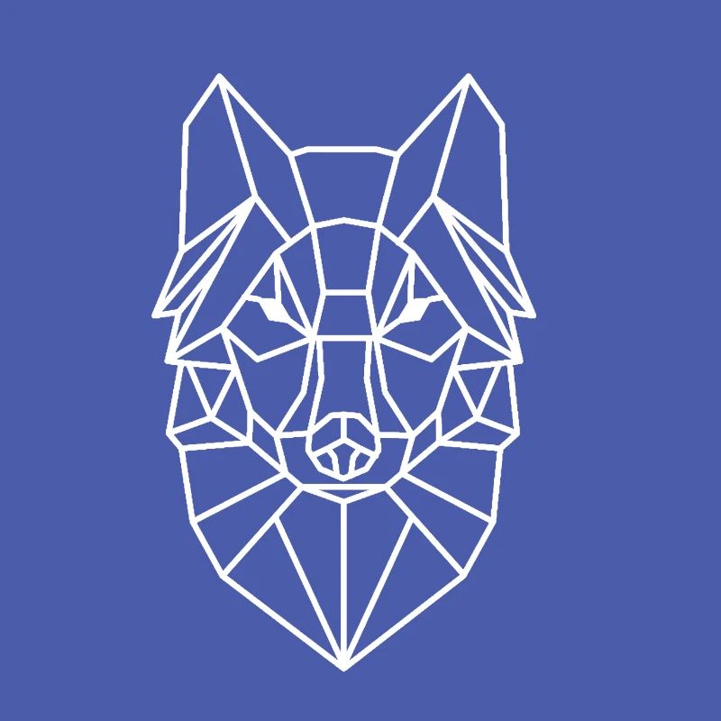 Geometric Wolf Head Line Style