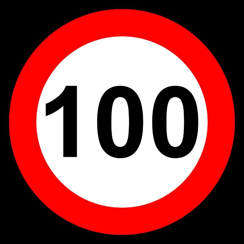 Road sign speed limit 100