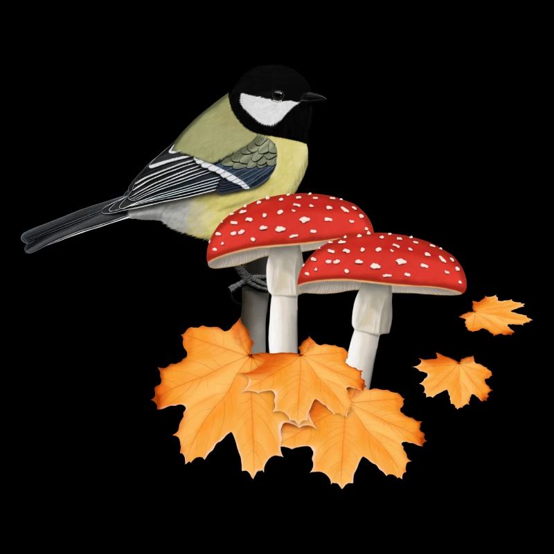 Kohlmeise Herbst Vogel Vogelbeobachter Halloween