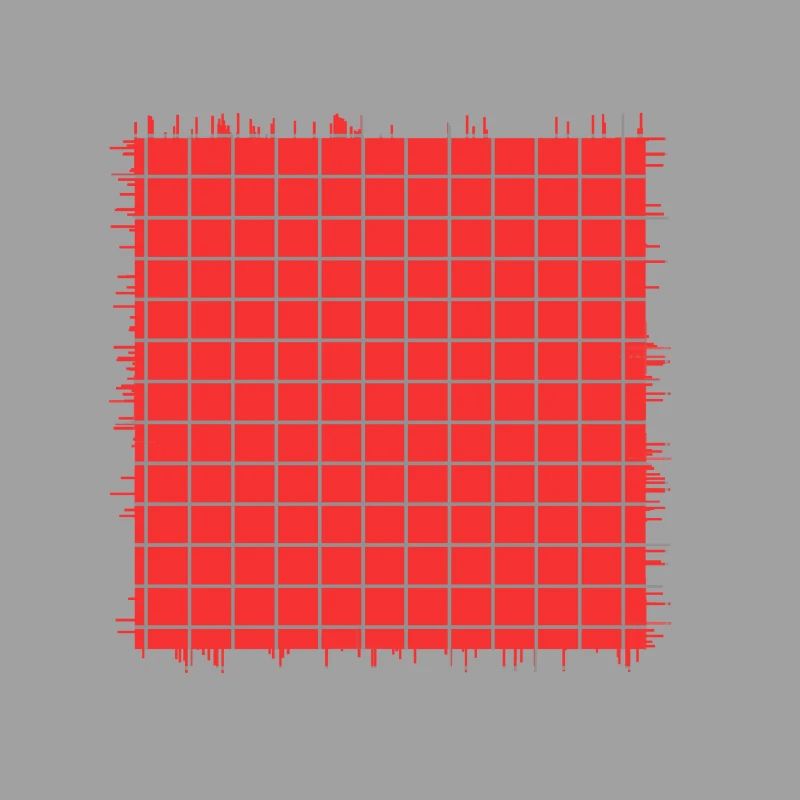 red square shape crossed checkered pattern