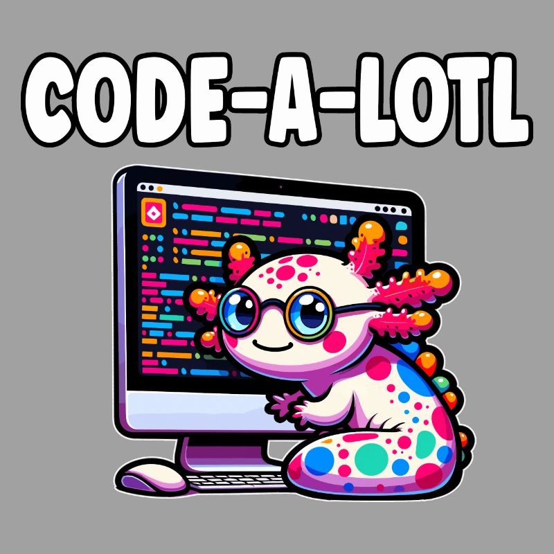 Funny Coding Axolotl Programming Gift