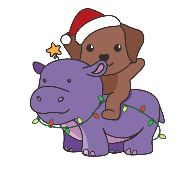 Noël Hippopotame Labrador Joyeux chiens de Noël