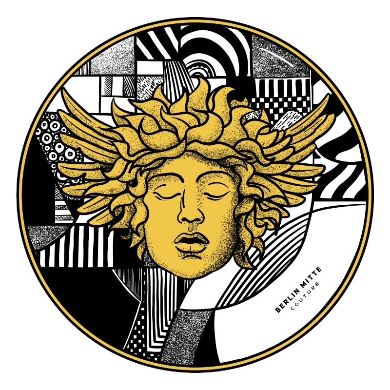 Berlin Mitte Couture. Head with graphic pattern