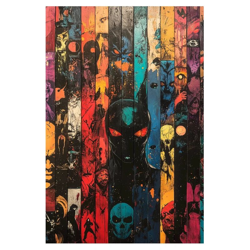 Colored Skull Panel Art