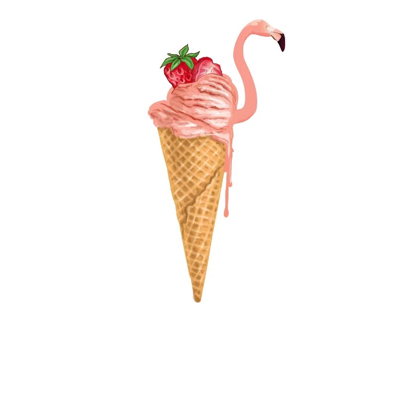 Flamingo Eiswaffel