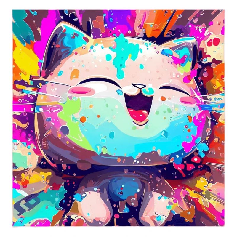 Super glückliche lustige Neko-Katze!