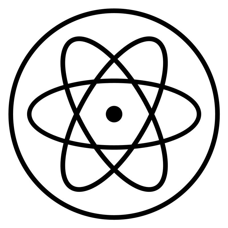 atom symbol researcher science laboratory circle logo