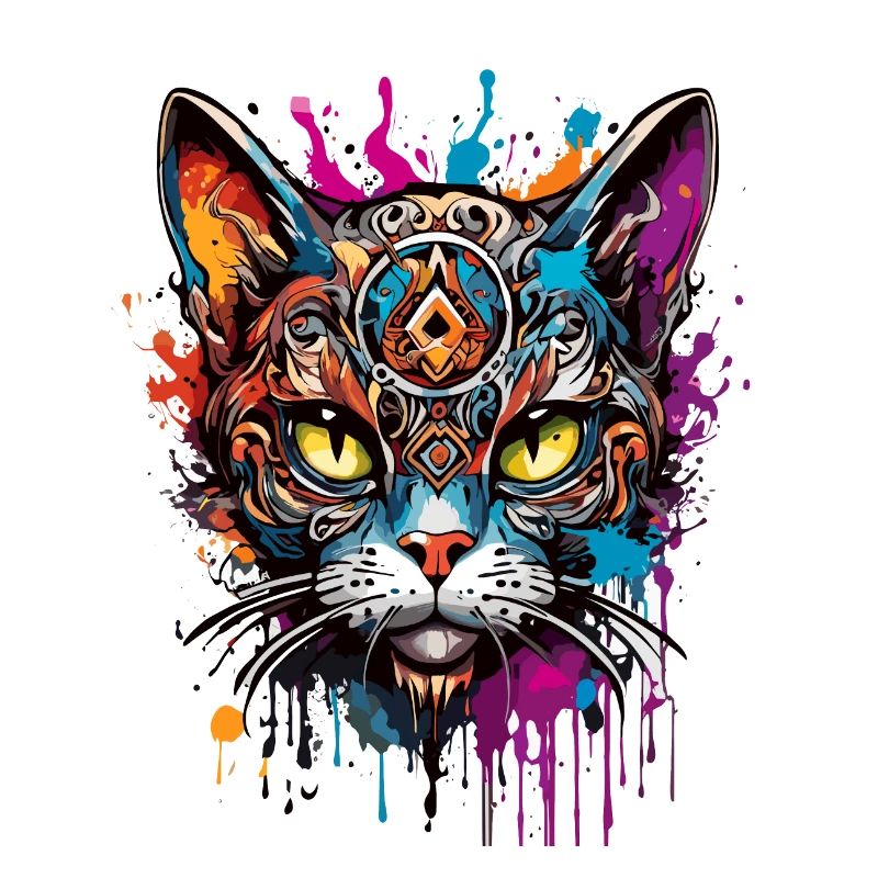 Tattoo / Tier / Kunst / cool / Comic / Katze