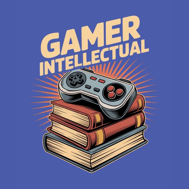 Gamer Intellectual Controller Book Stack