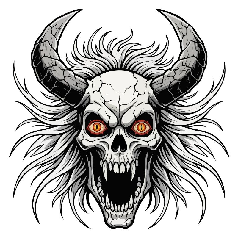 Devil skull with horns