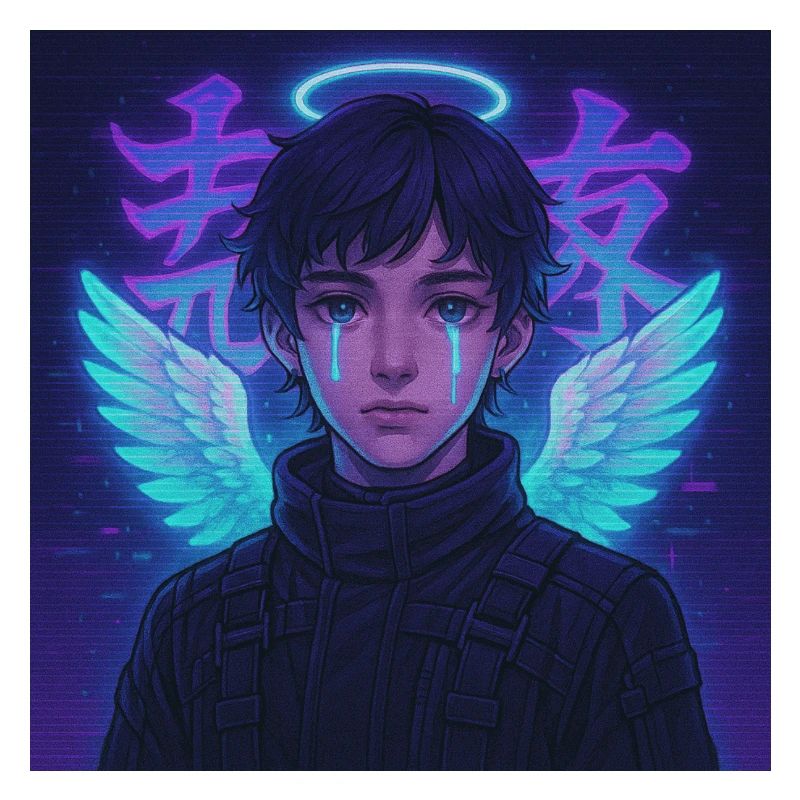 Cyberpunk Angel E-Boy Y2K Synthwave Art