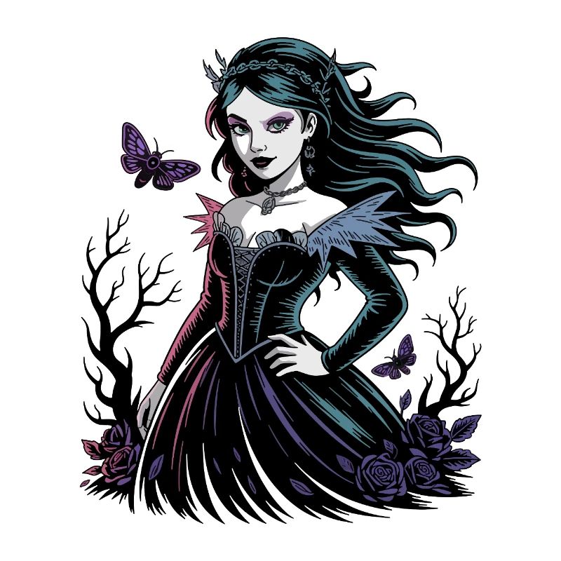 Dunkle Blüten Gothic Dame