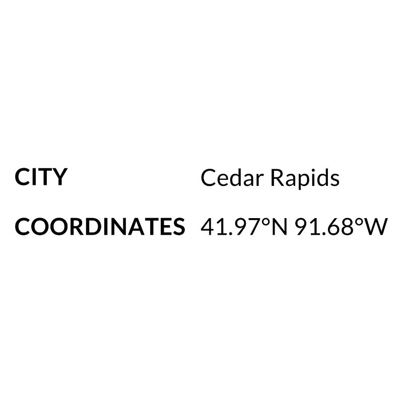Cedar Rapids Iowa USA coordinates