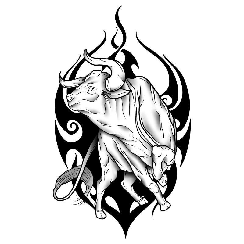 De stammenachtergrond van de stier