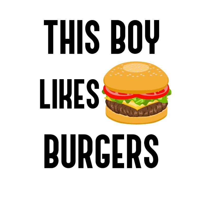 Junge mag Hamburger, ironisches Zitat, Burger