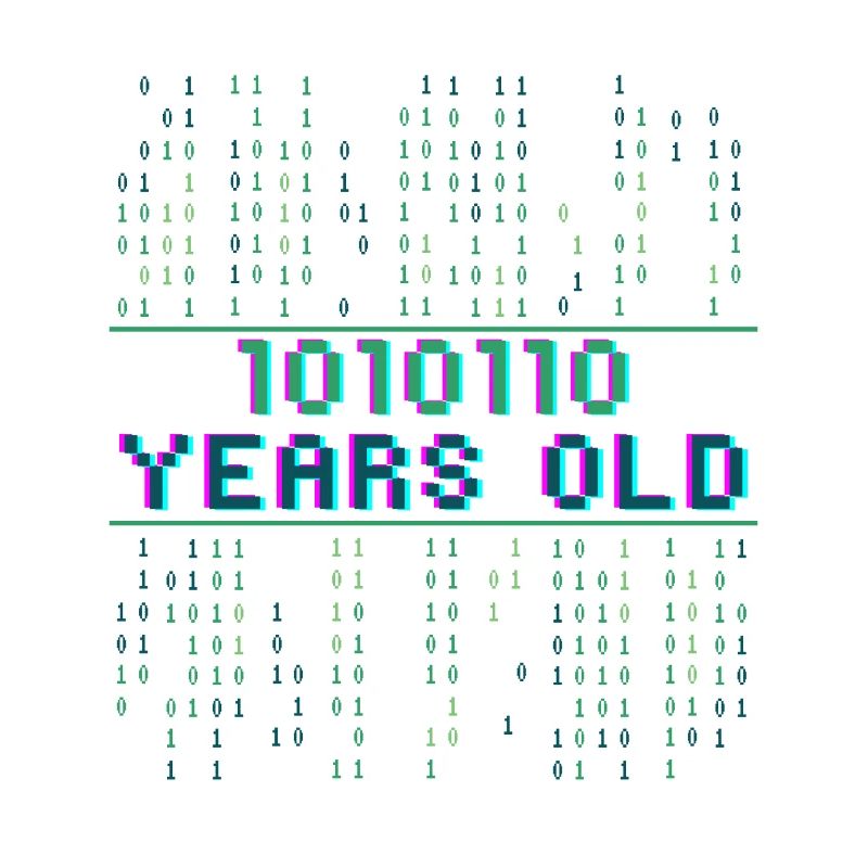 86th Birthday 86 years old Binary Code Computer Science