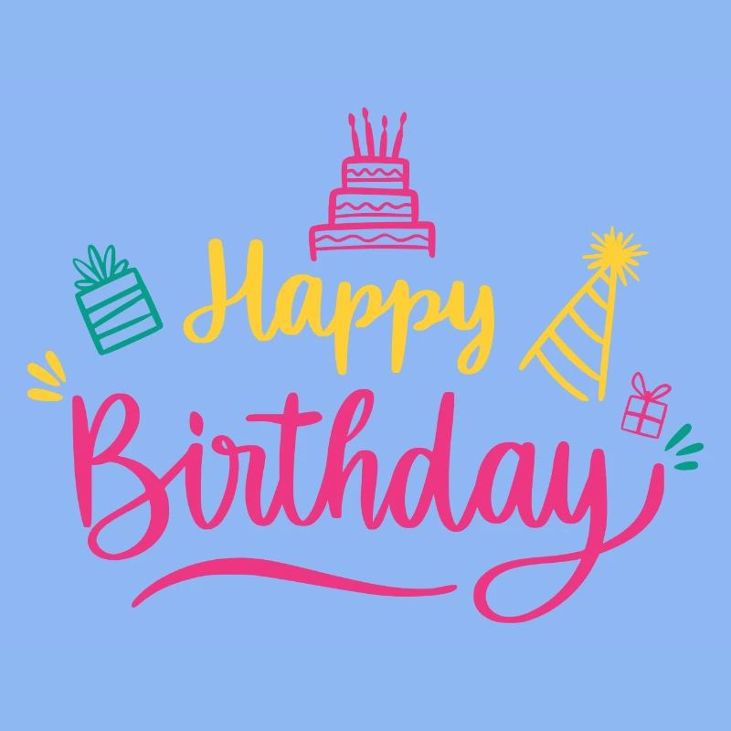 Happy Birthday Colorful Script
