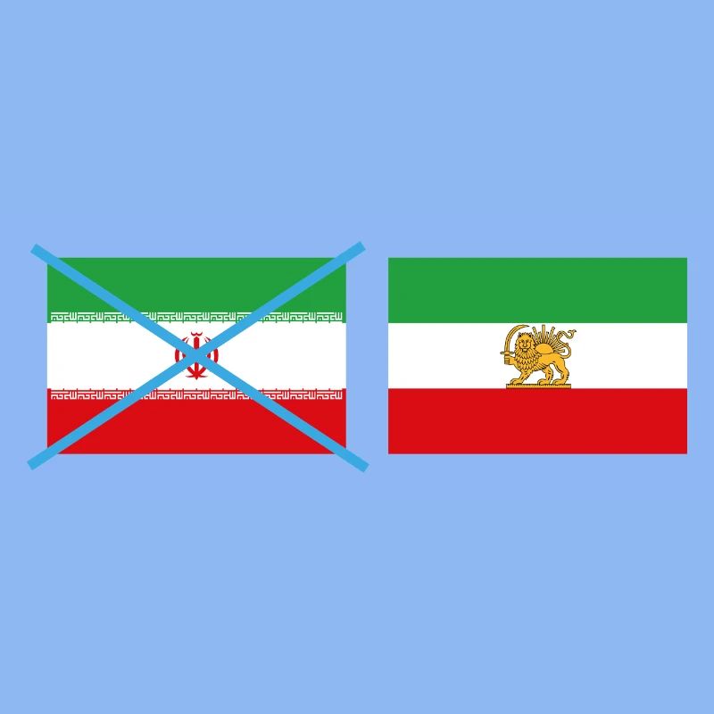 Smashed Iran flags