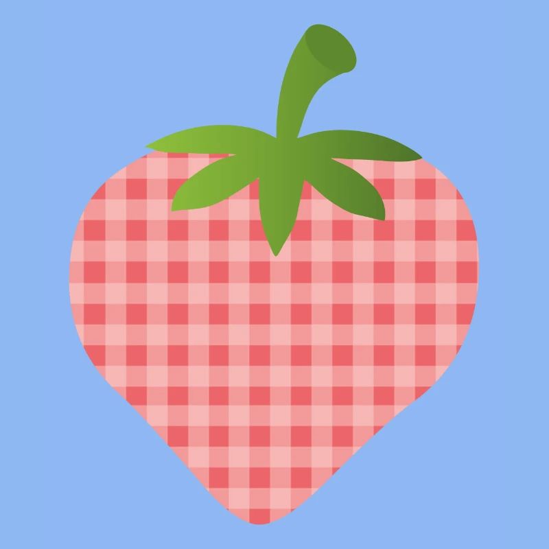 Strawberry with check pattern - personalizable