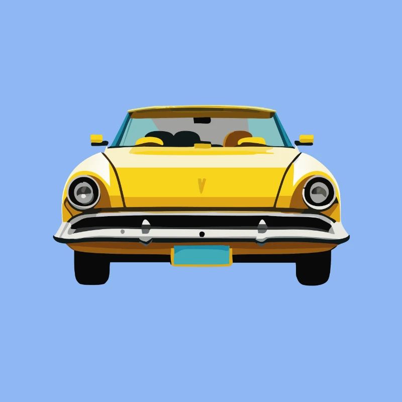 Gelber Amerikanischer Oldtimer