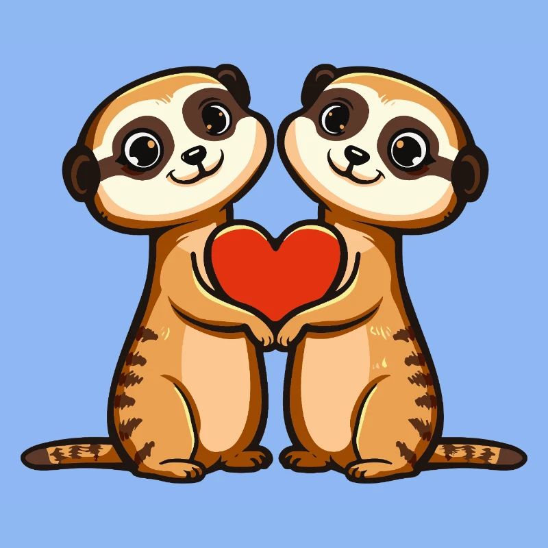 Erdmännchen Paar Valentinstag