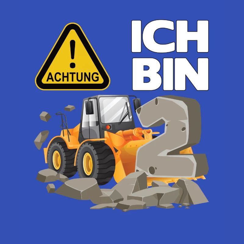 Bagger 2. Geburtstagsshirt Junge 2 Jahre Baustelle