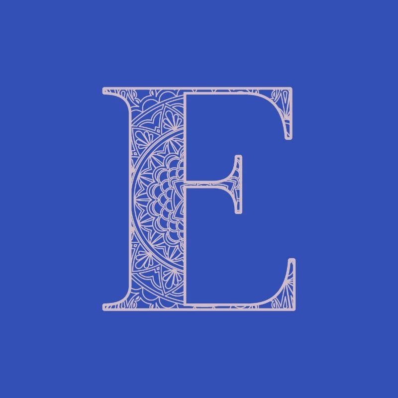 Mandala Monogram Initial in Dusky Pink - Letter E