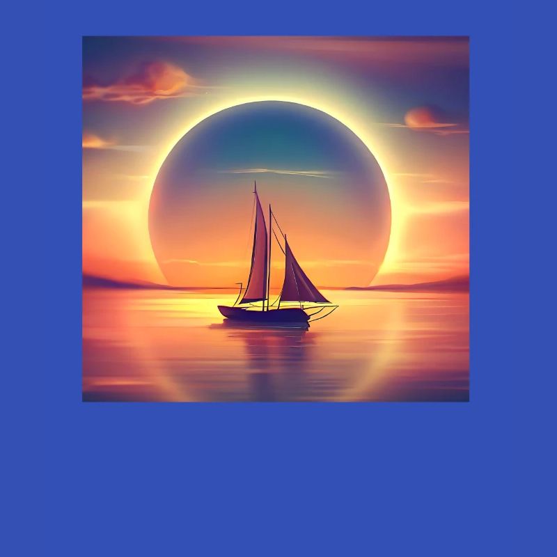Sailboat sails into the sunset Angular