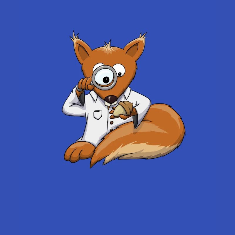 Forscher Doc Eichhörnchen Lupe Eichel Süß Geschenk
