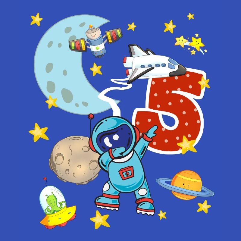 Astronaute 5 ans anniversaire cinq fusée spatiale