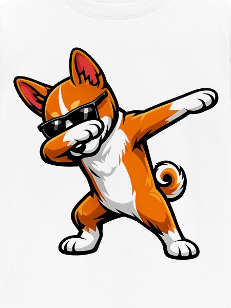 Dabbing Basenji im Comic Stil