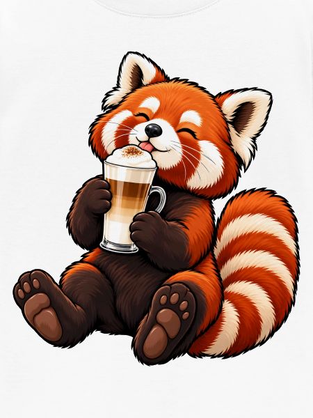 Roter Panda mit Latte Macchiato