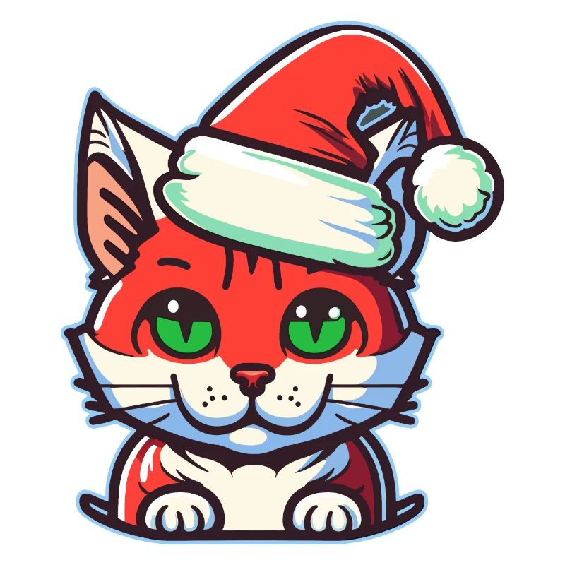 Wunderschönes Weihnachtskatzendesign, ein ausgezeichneter Weihnachtsmann