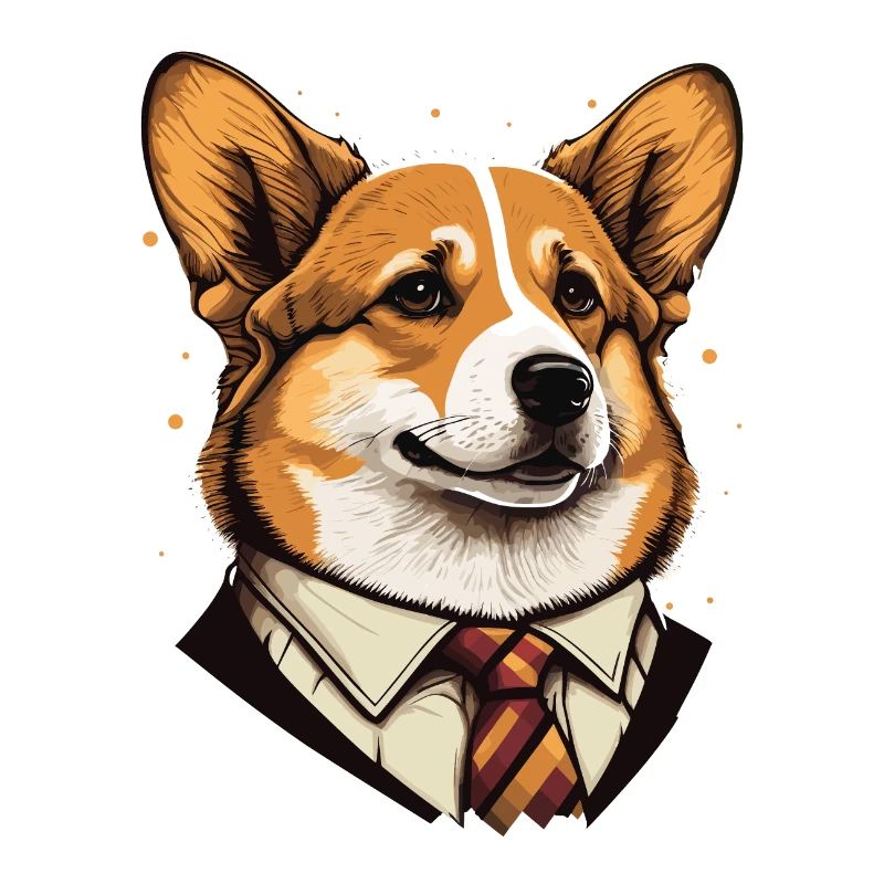 Formal Corgi Illustration
