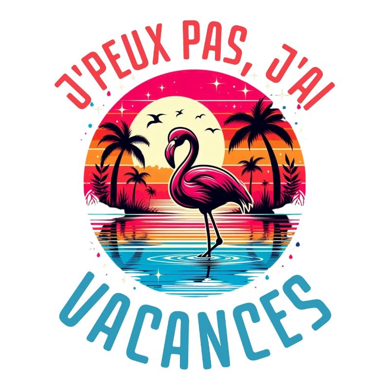 Flamant rose vacances d été