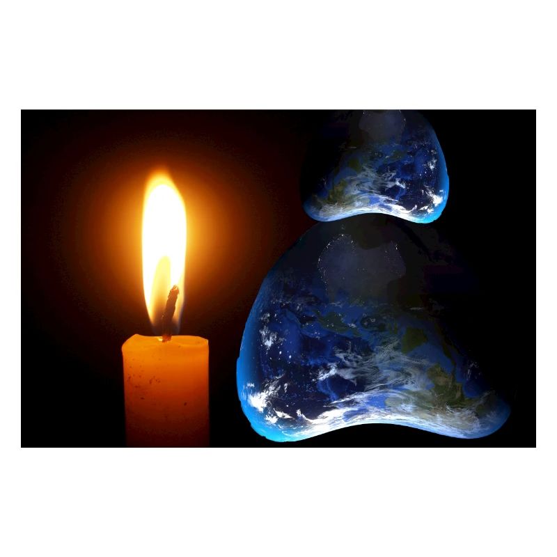 A candle shining over an unknown land.