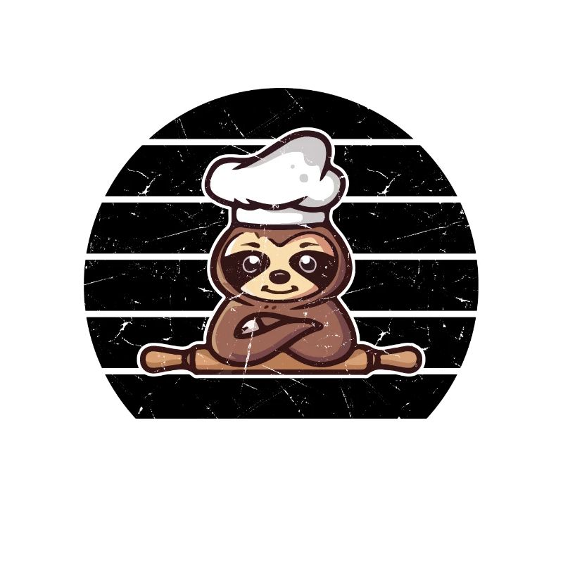Sloth Cook Chef Hat Food & Sloth Lover Kitchen Che