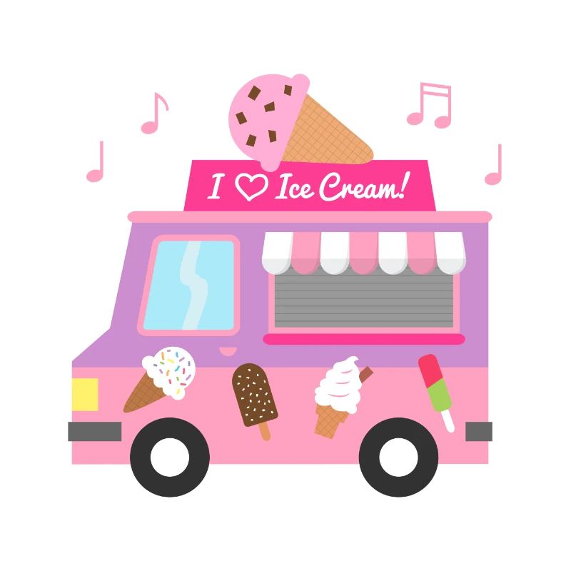 Camion de crème glacée rose