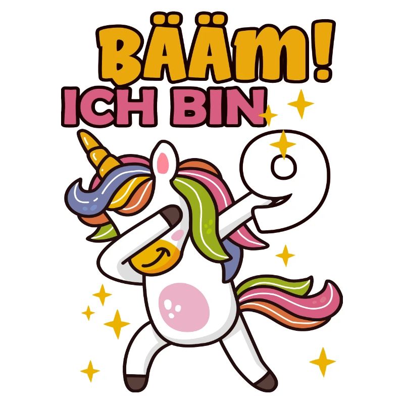 BÄÄM ICH BIN 9 - Dabbing Einhorn Geburtstag