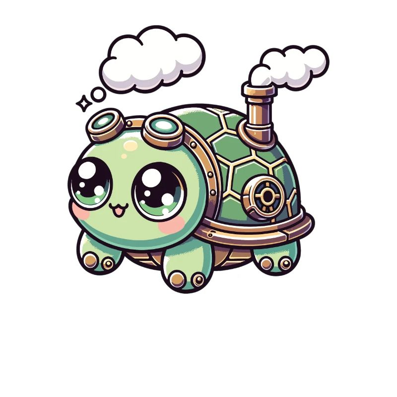 Kawaii Steampunk Turtle Fantasy Turtle