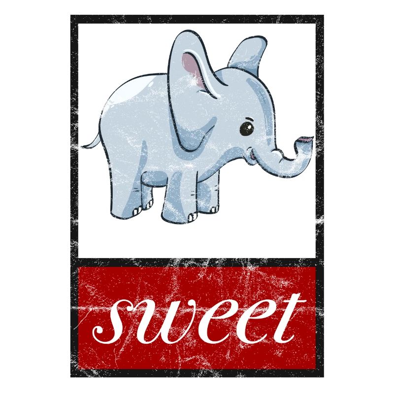 doux éléphant; doux dans l’aspect usagé