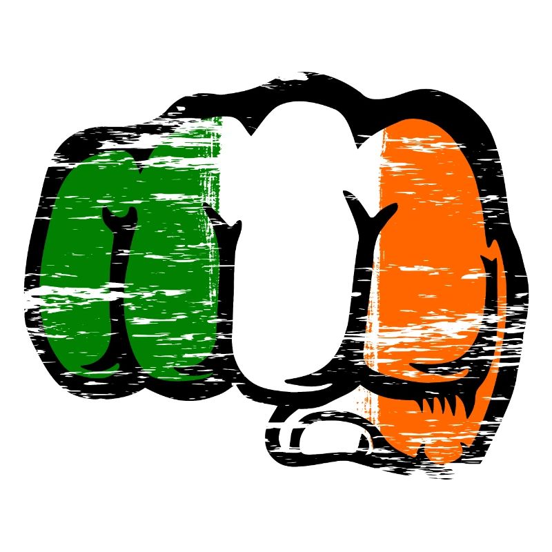 Poing de la main du drapeau irlandais utilisé