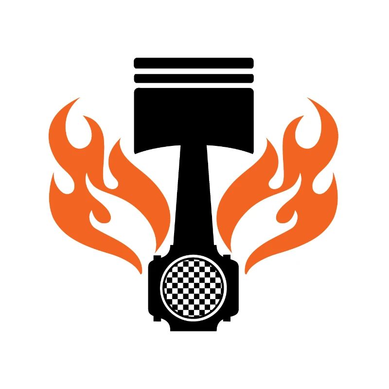 Flaming Piston - Car Auto Racing - Car Auto Window